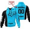 Limited Edition - Custom Name Motocrocss V2 - Fox Racing - Black Sky Blue