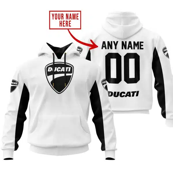 Custom Name Racing - Limited Edition - Ducati - White V2