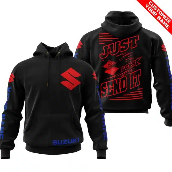 Premium Just Fckn Gonna Send It - Custom Name - Suzuki - Red Black - Image 2