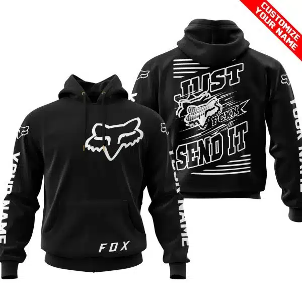 Premium Just Fckn Gonna Send It – Custom Name – Fox – Black - Image 2