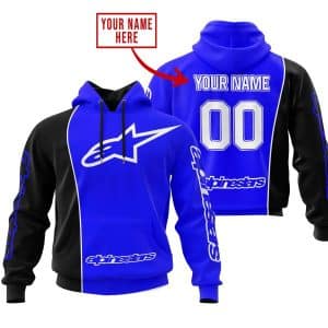 Limited Edition - Custom Name Motocrocss V2 - Alpinestars Black Blue