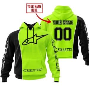 Limited Edition - Custom Name Motocrocss V2 - Alpinestars Black Neon