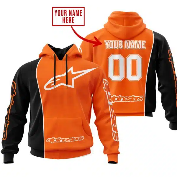 Limited Edition - Custom Name Motocrocss V2 - Alpinestars Black Orange