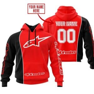Limited Edition - Custom Name Motocrocss V2 - Alpinestars Black Red