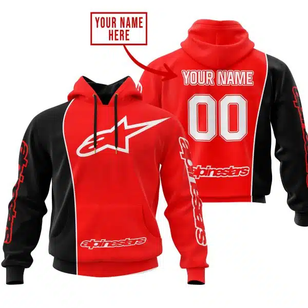 Limited Edition - Custom Name Motocrocss V2 - Alpinestars Black Red