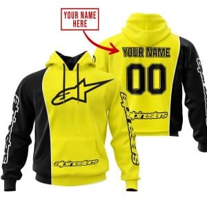 Limited Edition - Custom Name Motocrocss V2 - Alpinestars Black Yellow
