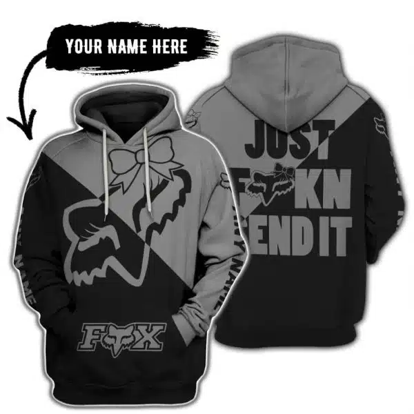 Just Fckn Send It – 3d All Over Printed – Fox Racing Girl – Grey