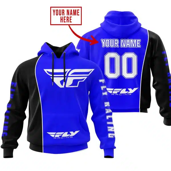Limited Edition - Custom Name Motocrocss V2 - Fly Racing Blue