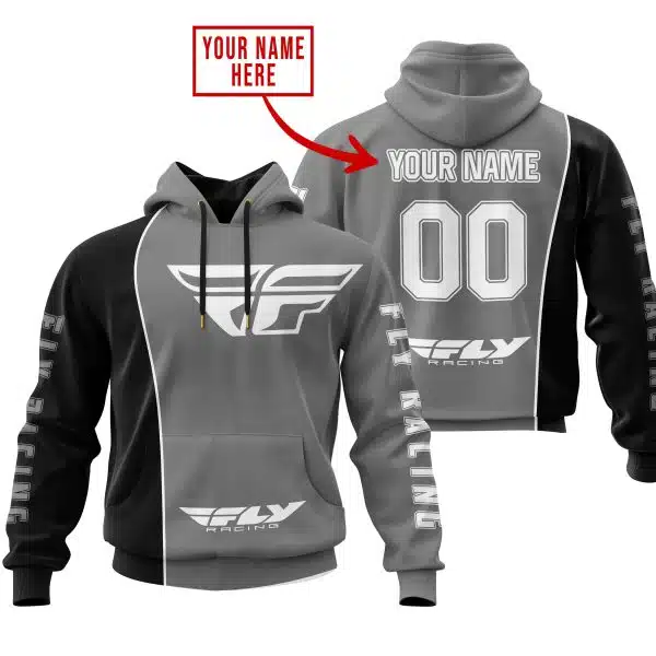 Limited Edition - Custom Name Motocrocss V2 - Fly Racing Grey