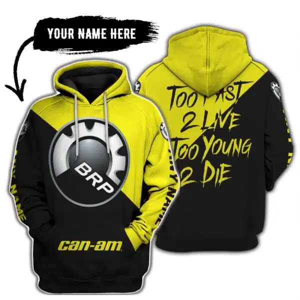 Too Fast To Live Too Young To Die - 3d All Over Printed - Can Am Yellow