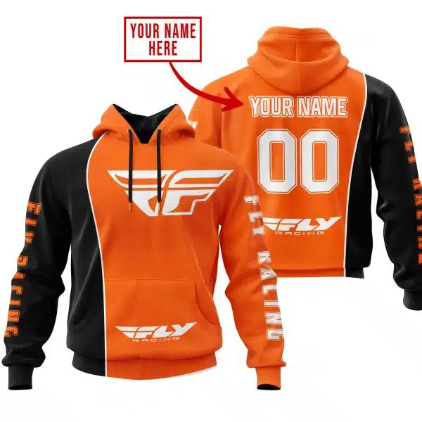 Limited Edition - Custom Name Motocrocss V2 - Fly Racing Orange