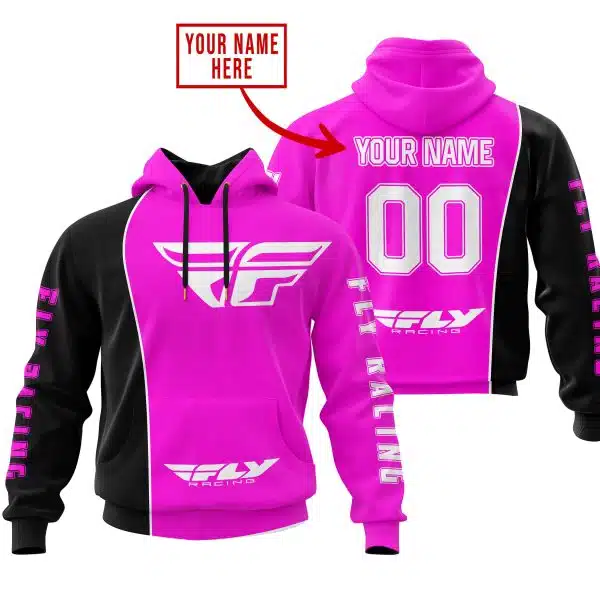 Limited Edition - Custom Name Motocrocss V2 - Fly Racing Pink