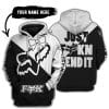 Just Fckn Send It – 3d All Over Printed – Fox Racing Girl – White