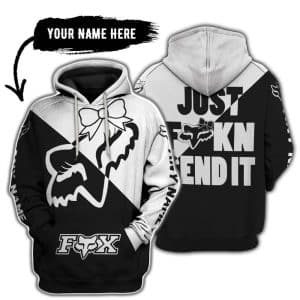 Just Fckn Send It – 3d All Over Printed – Fox Racing Girl – White