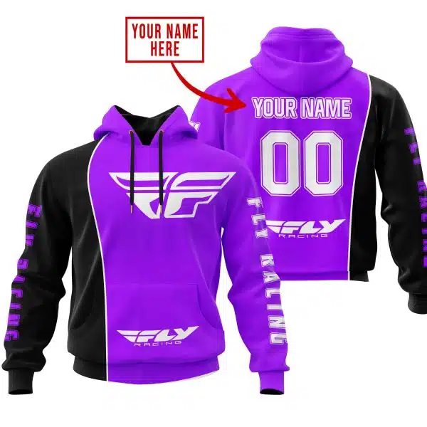 Limited Edition - Custom Name Motocrocss V2 - Fly Racing Purple