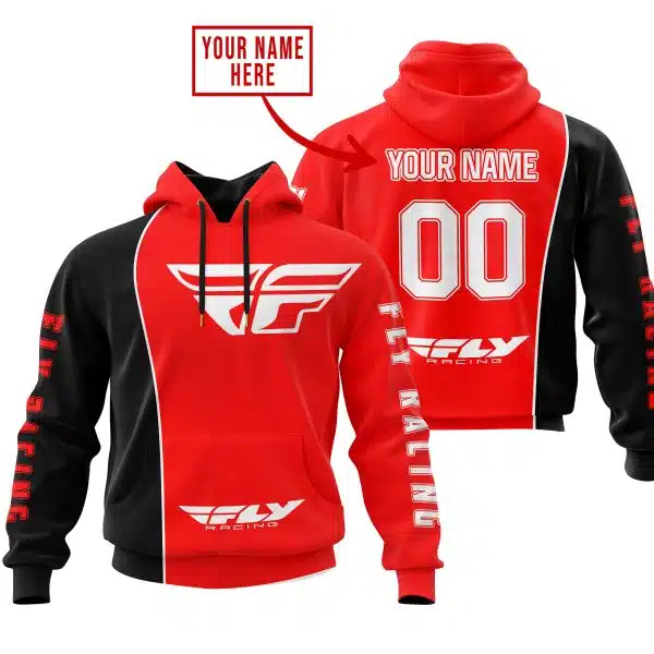 Limited Edition - Custom Name Motocrocss V2 - Fly Racing Red