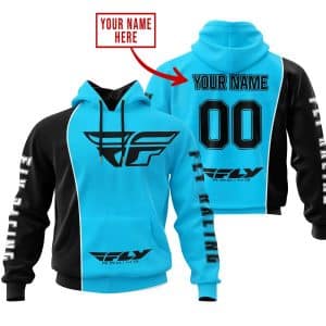 Limited Edition - Custom Name Motocrocss V2 - Fly Racing Sky Blue