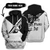 Too Fast To Live Too Young To Die - 3d All Over Printed - Fly Racing Black
