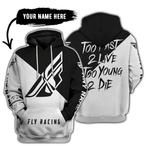 Too Fast To Live Too Young To Die - 3d All Over Printed - Fly Racing Black