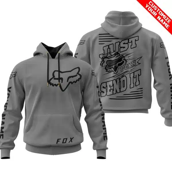 Premium Just Fckn Gonna Send It – Custom Name – Fox – Grey - Image 2