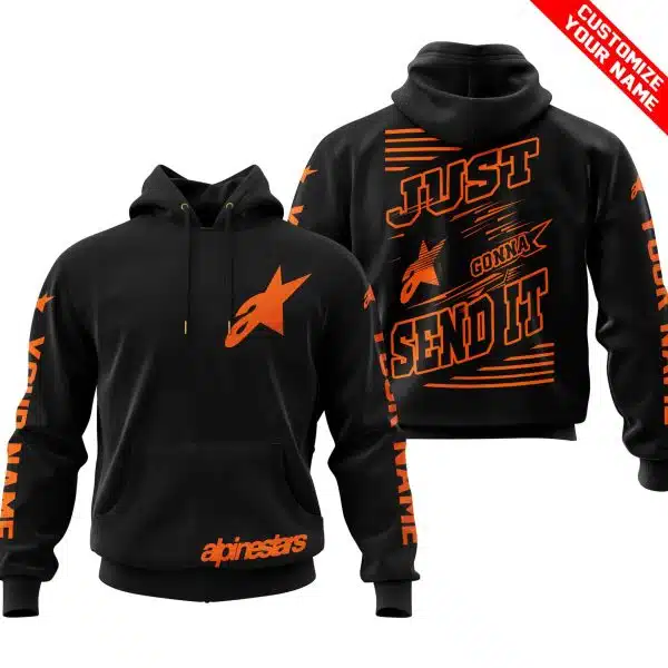 Premium Just Fckn Gonna Send It - Custom Name - Alpinestars - Orange Black