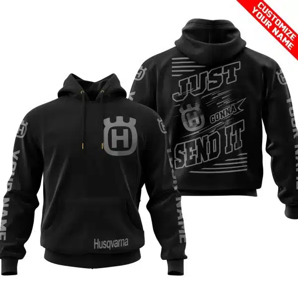 Premium Just Fckn Gonna Send It - Custom Name - Husqvarna - Grey Black