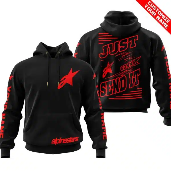 Premium Just Fckn Gonna Send It - Custom Name - Alpinestars - Red Black