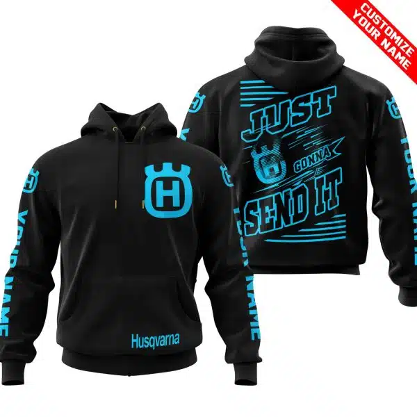 Premium Just Fckn Gonna Send It - Custom Name - Husqvarna - Sky Blue Black