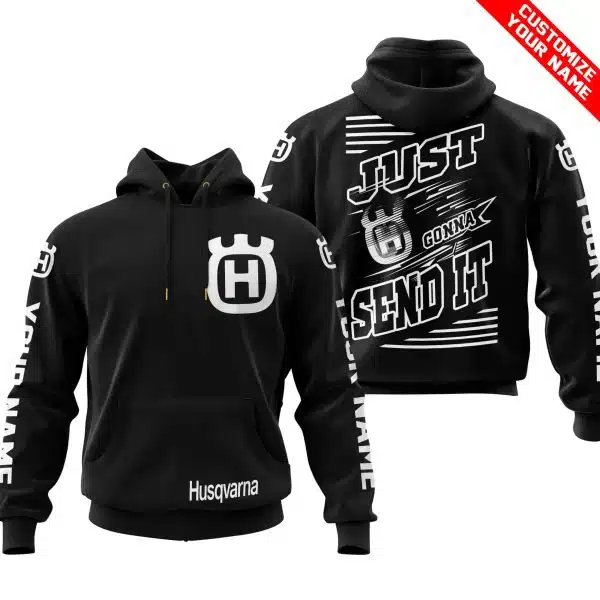 Premium Just Fckn Gonna Send It - Custom Name - Husqvarna - White Black