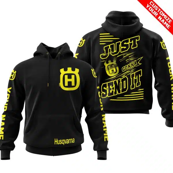 Premium Just Fckn Gonna Send It - Custom Name - Husqvarna - Yellow Black