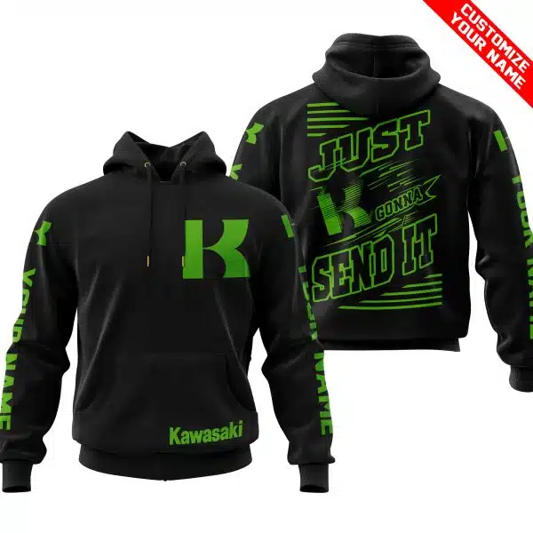 Premium Just Fckn Gonna Send It - Custom Name - Kawasaki - Green Black