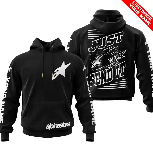 Premium Just Fckn Gonna Send It - Custom Name - Alpinestars - White Black