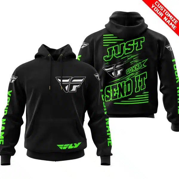 Premium Just Fckn Gonna Send It - Custom Name - Fly Racing - Green Black