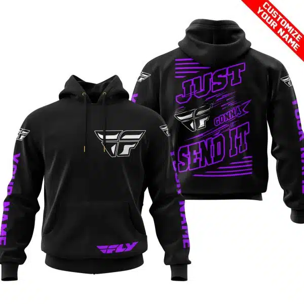 Premium Just Fckn Gonna Send It - Custom Name - Fly Racing - Purple Black