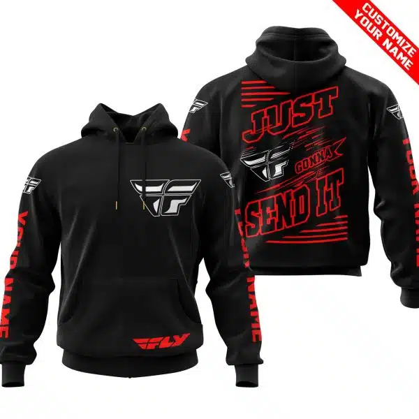Premium Just Fckn Gonna Send It - Custom Name - Fly Racing - Red Black