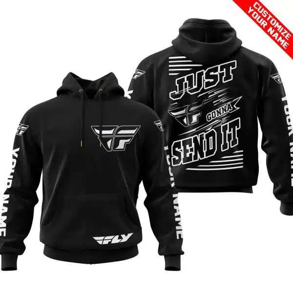 Premium Just Fckn Gonna Send It - Custom Name - Fly Racing - White Black