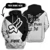 Too Fast To Live Too Young To Die - 3d All Over Printed - Fox Racing - Black