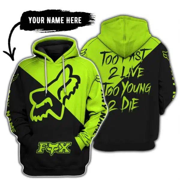 Too Fast To Live Too Young To Die - 3d All Over Printed - Fox Racing - Neon