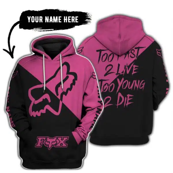 Too Fast To Live Too Young To Die - 3d All Over Printed - Fox Racing - Pink 1