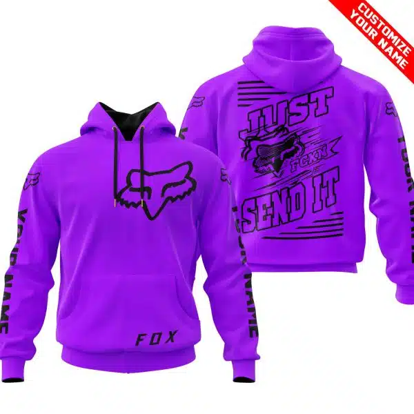 Premium Just Fckn Gonna Send It – Custom Name – Fox – Purple - Image 2