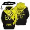 Too Fast To Live Too Young To Die - 3d All Over Printed - Fox Racing - Yellow