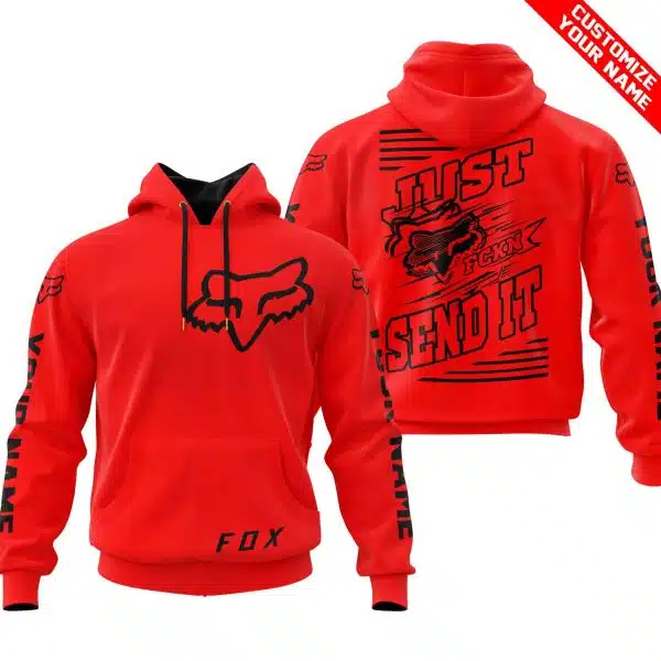 Premium Just Fckn Gonna Send It – Custom Name – Fox – Red - Image 2