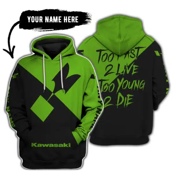 Too Fast To Live Too Young To Die - 3d All Over Printed - Kawasaki
