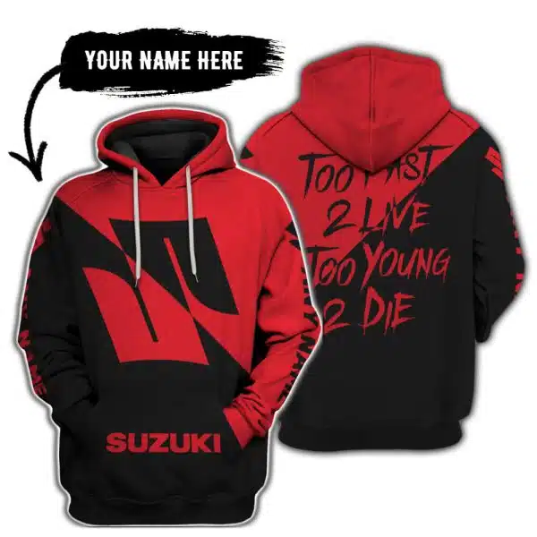 Too Fast To Live Too Young To Die - 3d All Over Printed - Suzuki - Red