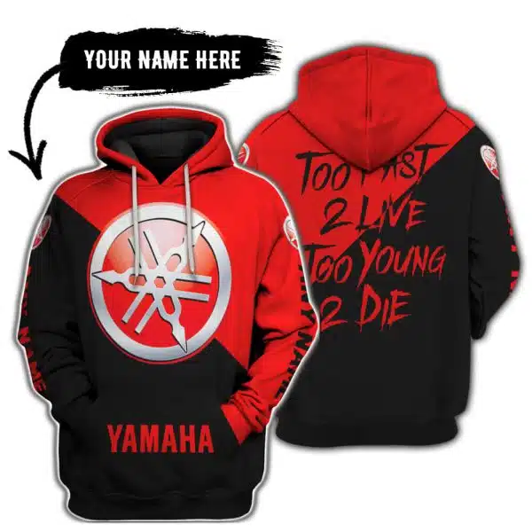 Too Fast To Live Too Young To Die - 3d All Over Printed - Yamaha - Red