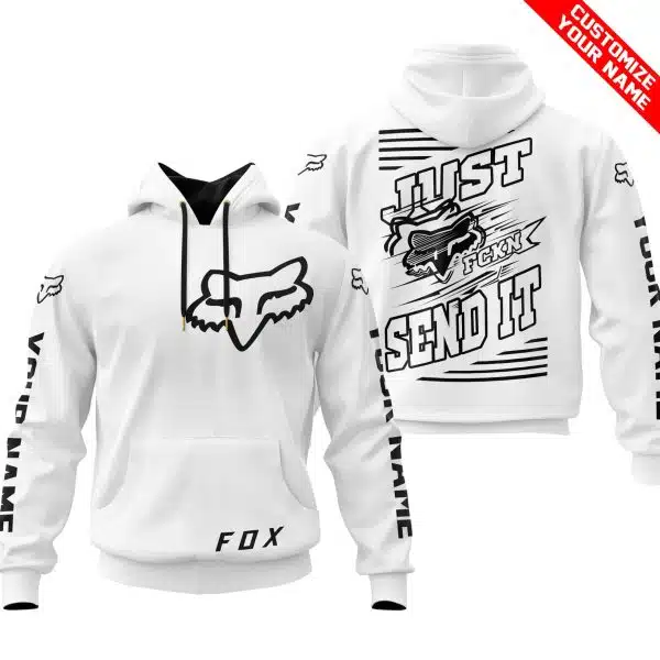 Premium Just Fckn Gonna Send It – Custom Name – Fox – White - Image 2