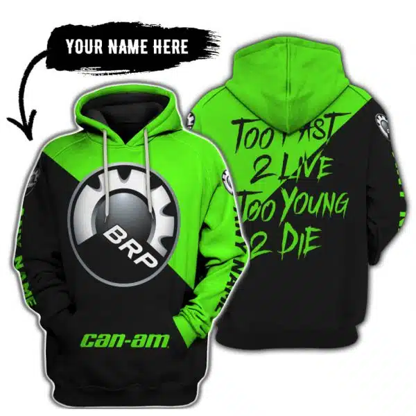 Too Fast To Live Too Young To Die - 3d All Over Printed - Can Am Green