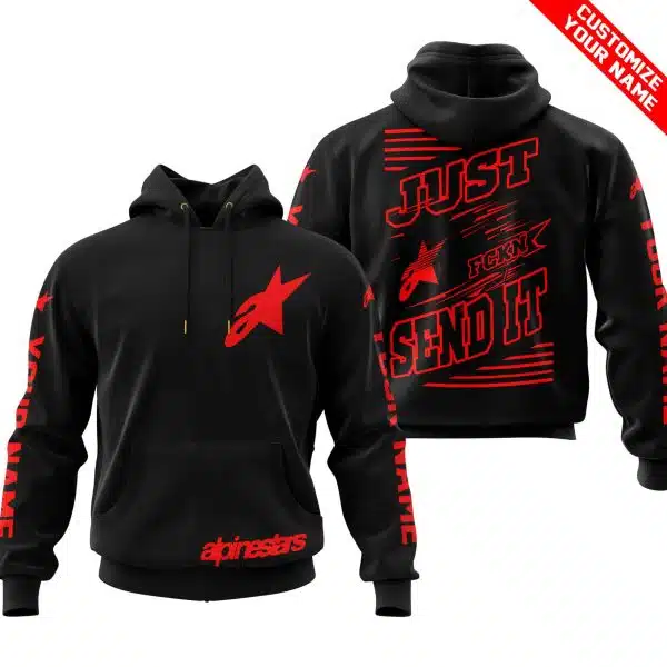 Premium Just Fckn Gonna Send It - Custom Name - Alpinestars - Red Black - Image 2