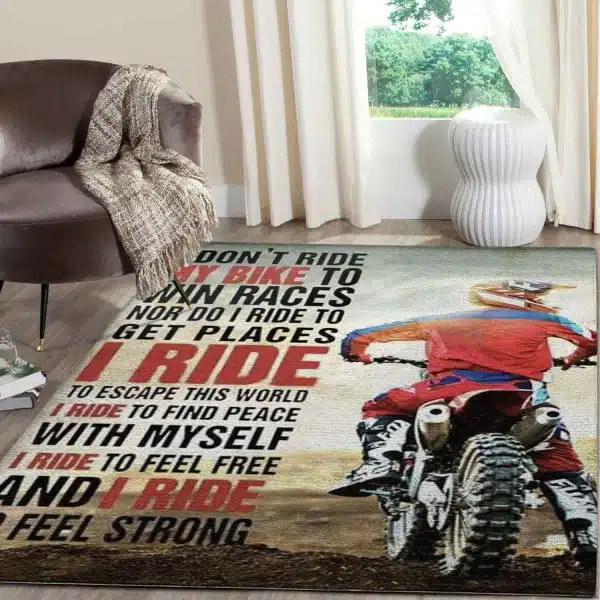 I Ride To Feel Free Rug - Image 3