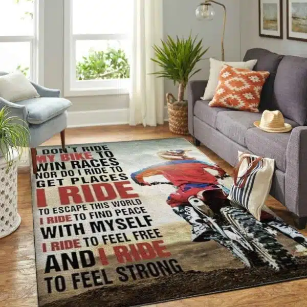 I Ride To Feel Free Rug - Image 2